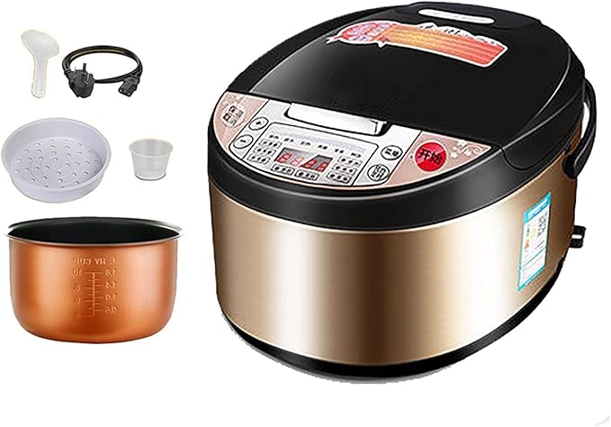 Rice Cooker Household Multifunctional Non-Stick Rice CookerIntelligent Insulation and 24H Reservation for 1-8 People (B 5L) (A 5L)