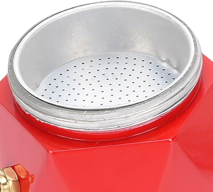 ZJchao Italian Coffee Maker Premium Anodized Aluminum Stovetop Coffee Pot Dual Valve Brewing Rich For Home Camping 2 Cup 16x16cm (Red)