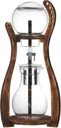 Cold Brew Coffee Tower Ice Drip Coffee Machine with Slow Drip Technology Wood Straight Frame 800ml Large Capacity - Makes 4-6 Cups for Bars Clubs Parties