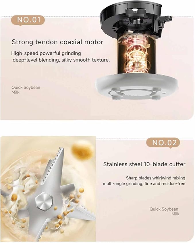 1200ml Automatic Nut Milk MakerAutomatic Cleaning Multifunctional Soybean Milk Machine with Timer for Fruits Vegetables and Soy Milk
