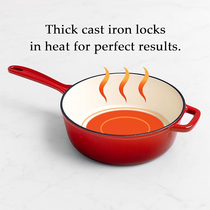 QuliMetal Nonstick Enameled Cast Iron Cookware Set 4-Pcs Pots and Pans with Lid Healthy Round Dutch Oven Pot for Sourdough Bread Baking Oven Safe up to 500° F or on All Stovetop