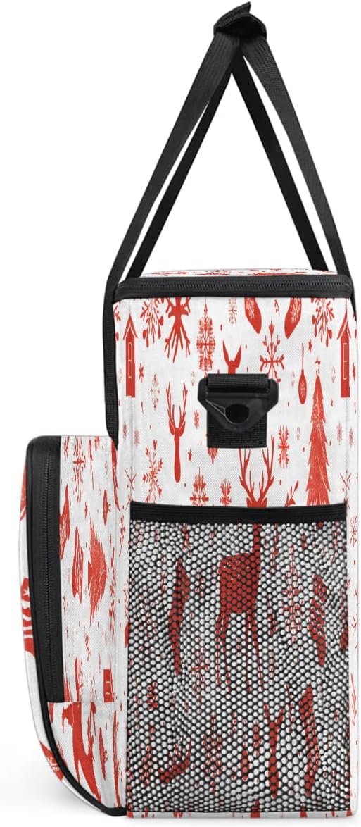 Christmas (739) Coffee Maker Carring Bag Travel Carrying Storage Tote Bag Compatible with Keurig K-Mini or K-Mini Plus Portable Single Serve Coffee Brewer Case with Pockets for K-cup Pods