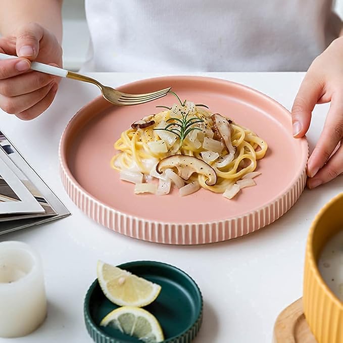 Dinnerware Sets Dish SetCreative Porcelain Tableware Set with Plates Bowls and DishCeramic Dinner Set for Home Kitchen and DinningMicrowave Dishwasher Safe (A 24pcs)