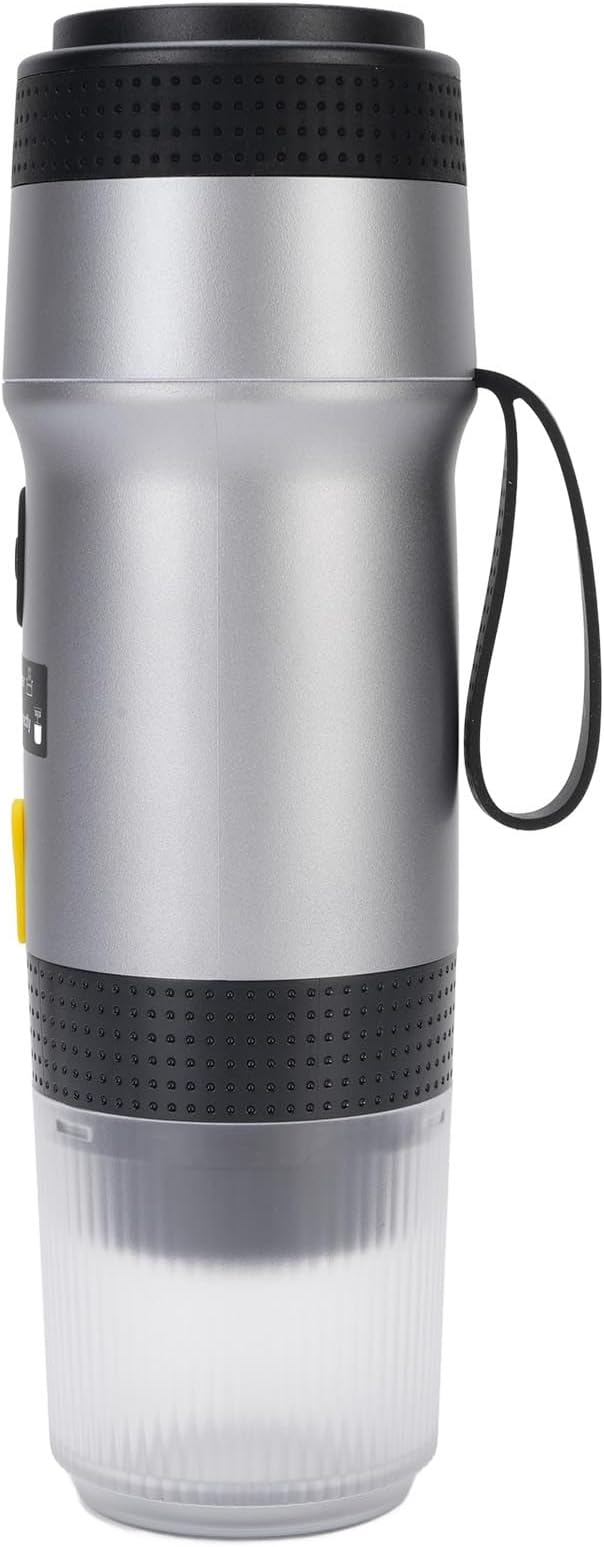 Portable Coffee Maker 304 Stainless Steel Automatic Small Capsule Coffee Maker for Outdoor Car Travel Camping Operating Rich Flavor Extraction Premium Material Ideal (Silver)
