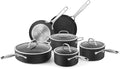 Duxtop Hard-Anodized Nonstick Cookware Set 10 PCS Anti-Scratch Pots and Pans Set Aluminum Kitchen Induction Cookware PFAS-Free Oven Safe to 500 °F Dishwasher Safe Black
