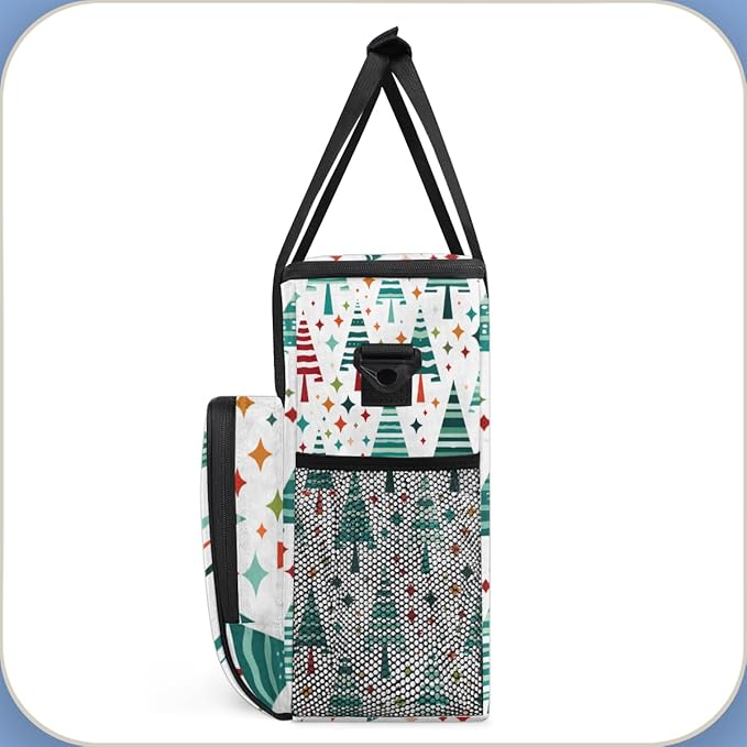 Xmas Tree Coffee Maker Carrying Bag Abstract Tree Travel Storage Bag Compatible with K-Mini or K-Mini Plus Single Serve Coffee Brewer Carrying Case with Multiple Pockets &amp Shoulder Strap