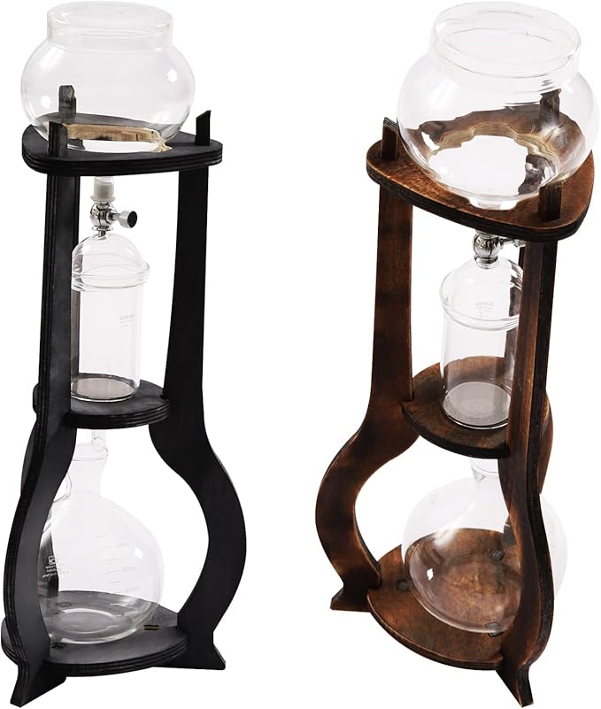 DNYSYSJ Iced Coffee Cold Brew Drip Tower 600ml Coffee Maker Ice Coffee Machine 6-8 Cup (Brown)