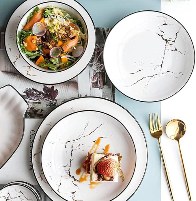 52 Piece Ceramic Dinnerware Set For Hotel Dinners And Family Banquets Plate Set