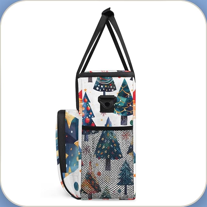 Cartoon Tree Coffee Maker Carrying Bag Oil Painting Tree Travel Storage Bag Compatible with K-Mini or K-Mini Plus Single Serve Coffee Brewer Carrying Case with Multiple Pockets &amp Shoulder Strap