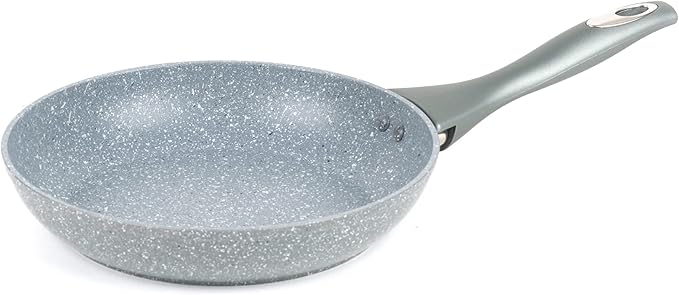 Salter Marblestone 4 Piece Cooking Set – 16cm 18cm 20cm Saucepans with Lids 24cm Frying Pan Non-Stick Corrosion Resistant Forged Aluminium PFOA-Free Suitable for All Hobs Dishwasher Safe