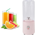 Portable Blender USB Rechargeable 500ml Mini Personal Juicer Blender for Smoothies Shakes with 6 Leaf Blade for Sports Travel Pink