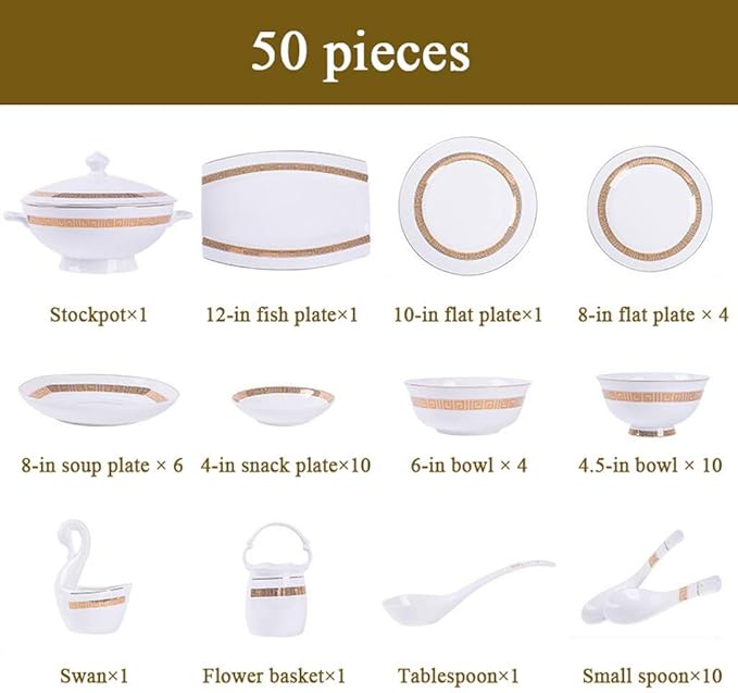 Stylish Dinner PlatesCeramics Dinnerware Set 50 Pieces Dinner Sets/Porcelain Combination Set