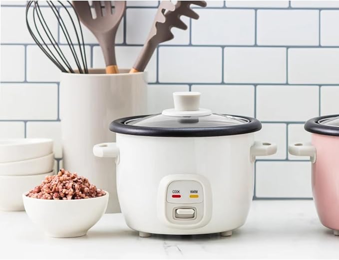 4-Quart Electric Rice and Grain Cooker White 4-Cup Cooked Capacity