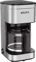 KRUPS Coffee Maker 10 Cups Simply Brew Stainless Steel Drip Coffee Maker 900 Watts Coffee Filter Drip Free Dishwasher Safe Pot  Black &amp Silver