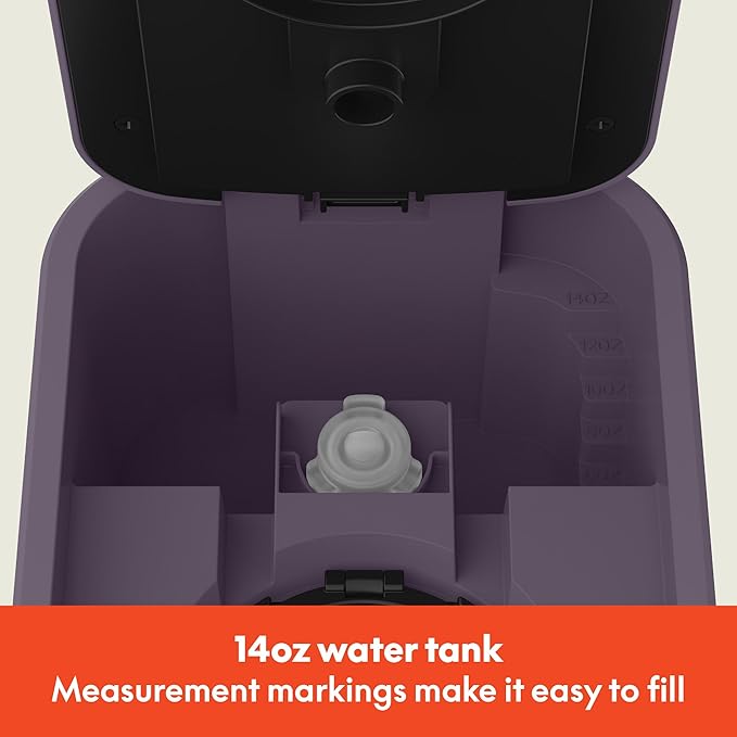 BELLA Single Serve Coffee Maker K Cup &amp Coffee Ground Compatible with Removable Adjustable Drip Tray Auto Shutoff &amp Reusable Dishwasher Safe Accessories Brews 6oz to 14oz 1000 Watt Plum