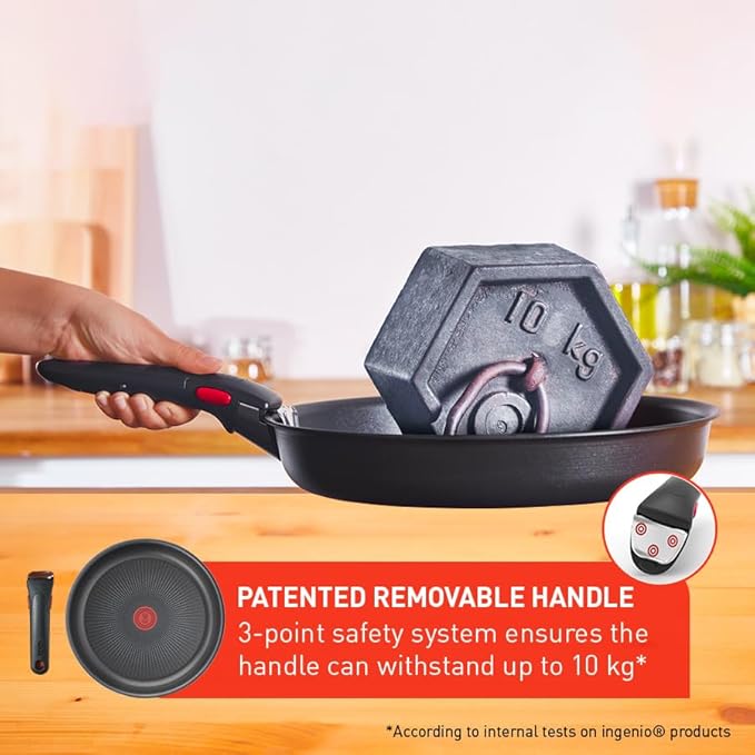 Tefal Ingenio Easy On 13 Piece Pots &amp Pans Set Stackable Easy Cleaning Non-Stick Coating Heat Indicator Removable Handle All Hobs Compatible Except Induction L1599243