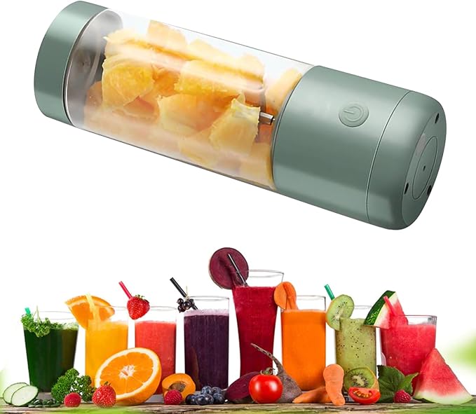 Zerodis Portable Blender High Speed Rotation Multifunctional USB Electric Juicer for Home Travel 400ml Juice Extractor with travel blender for fruits and vegetables (Double-edged)