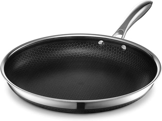 HexClad Hybrid Nonstick 10-Piece Cookware Set 12 Pan Salt and Pepper Grinder Set Magnetic Knife Block and 6-Piece Essential Knife Set Stay-Cool Handles Dishwasher and Oven-Safe Induction Ready
