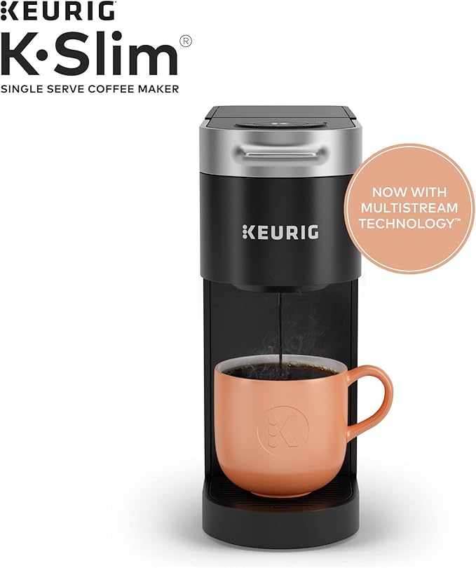 Keurig K- Slim Single Serve K-Cup Pod Coffee Maker Multistream Technology Black &amp K-Duo 3 Month Care Brewer Maintenance Kit