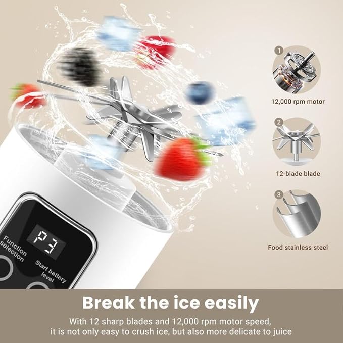 2-in-1 Ice CrusherLeak Proof Design Makes Shakes &amp Baby Food in Seconds cup juicer rechargeable mini blender vegetable digital multimode juicer blender portableUSB Rechargeable