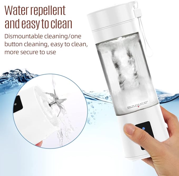 Portable Blender for Shakes and Smoothies Size Single Serve Travel Fruit Juicer Mixer Cup with Reable 2000mAh USB Reable Battery Small Electric Individual Mini Blender for Juice
