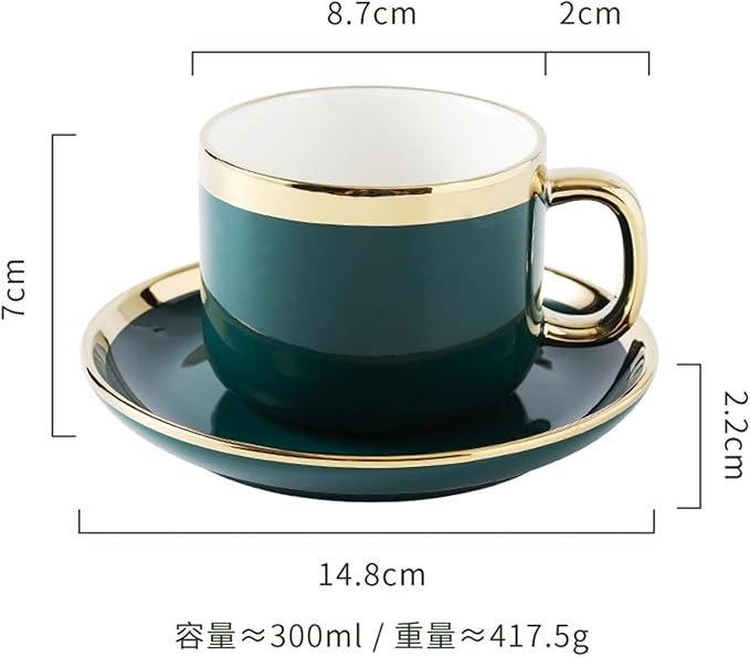 Dinner Sets Green Ceramic Plate Steak Food Plates Bowls Dinner Dish Porcelain Dinnerware Set For Family HotelCup and Saucer