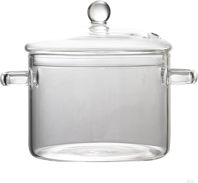 Glass Cooking Saucepan with Handle 1.3L 1.5L 2L Heat Resistant Glass Pot and Pan with Lid Clear Glass Cooking Pot Cookware Set for Pasta Noodle Soup and Food1500ML