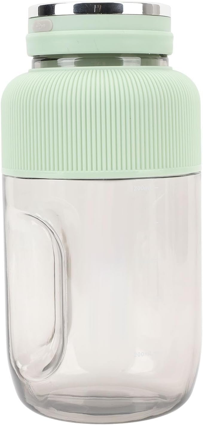 Asixxsix Portable Juicer Cup 1200ml Capacity 3000mAh Battery 6 Blades Electric Blender Cordless Rechargeable Cup with USB Charging for Home Outdoor Use