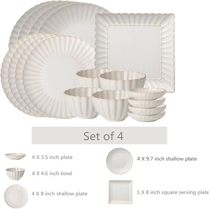 Dinner Sets White Ceramic Dinner Sets Bowl Dish Plates Porcelain Dinnerware Set For Household Hotel4people Set