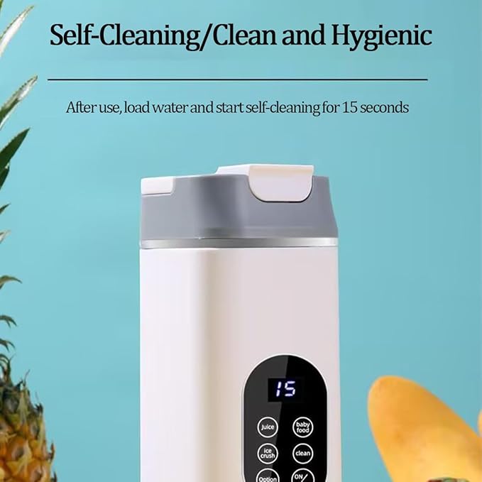 Portable Blender with 4 Gear Modes and Smart Digital Display 420Ml Juicer Cup Usb Rechargeable Leakproof-lid and Sip Spout Travel Sports Gym