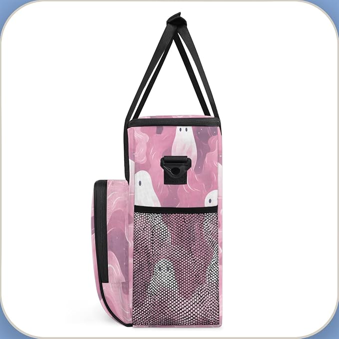 Halloween Ghosts Coffee Maker Carrying Bag Dreamy Ghosts Travel Storage Bag Compatible with K-Mini or K-Mini Plus Single Serve Coffee Brewer Carrying Case with Multiple Pockets &amp Shoulder Strap