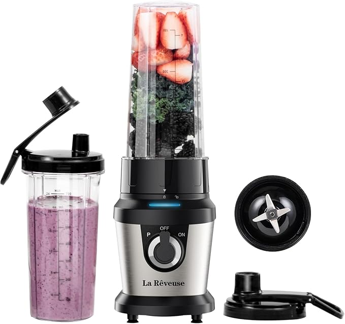 La Reveuse 400W Stainless Steel Smoothie Blender + La Reveuse 7-Cup Food Chopper
