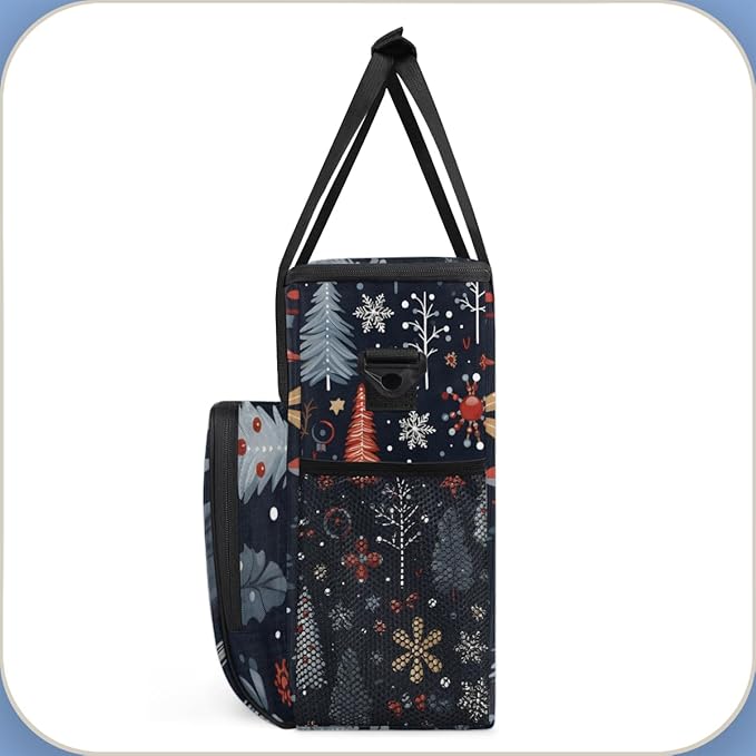 Christmas Tree Coffee Maker Carrying Bag Abstract Tree Travel Storage Bag Compatible with K-Mini or K-Mini Plus Single Serve Coffee Brewer Carrying Case with Multiple Pockets &amp Shoulder Strap