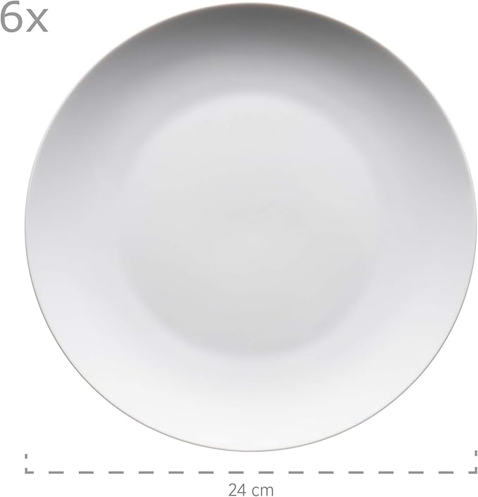 MÄSER Barca Series 12 Piece Dinnerware Set White Porcelain Crockery for 6 People