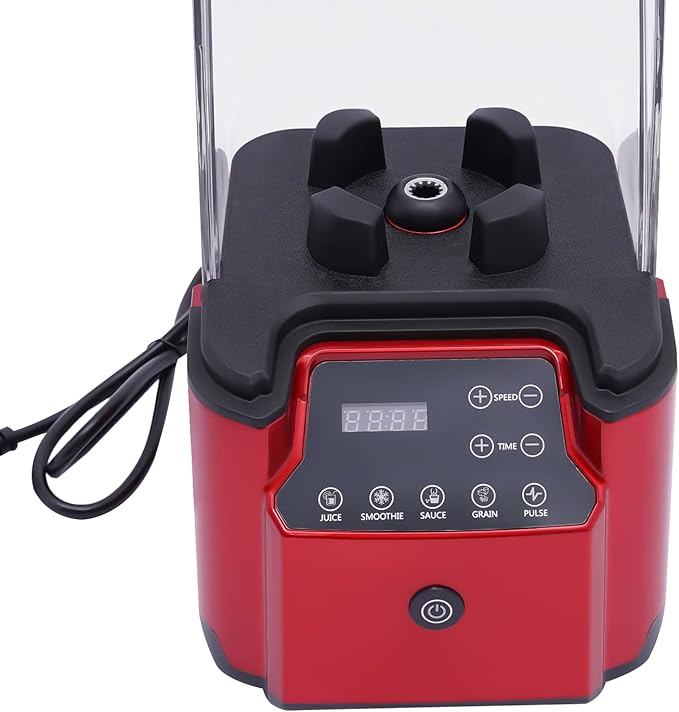Soundproof Smoothie Blender Electric Smoothie Maker Fruit Juicer Ice Crusher Soundproof Heavy Duty Smoothies Blender with Soundproofs Cover 1.8L 2600W Black (2.2L 2200W Time Payment)