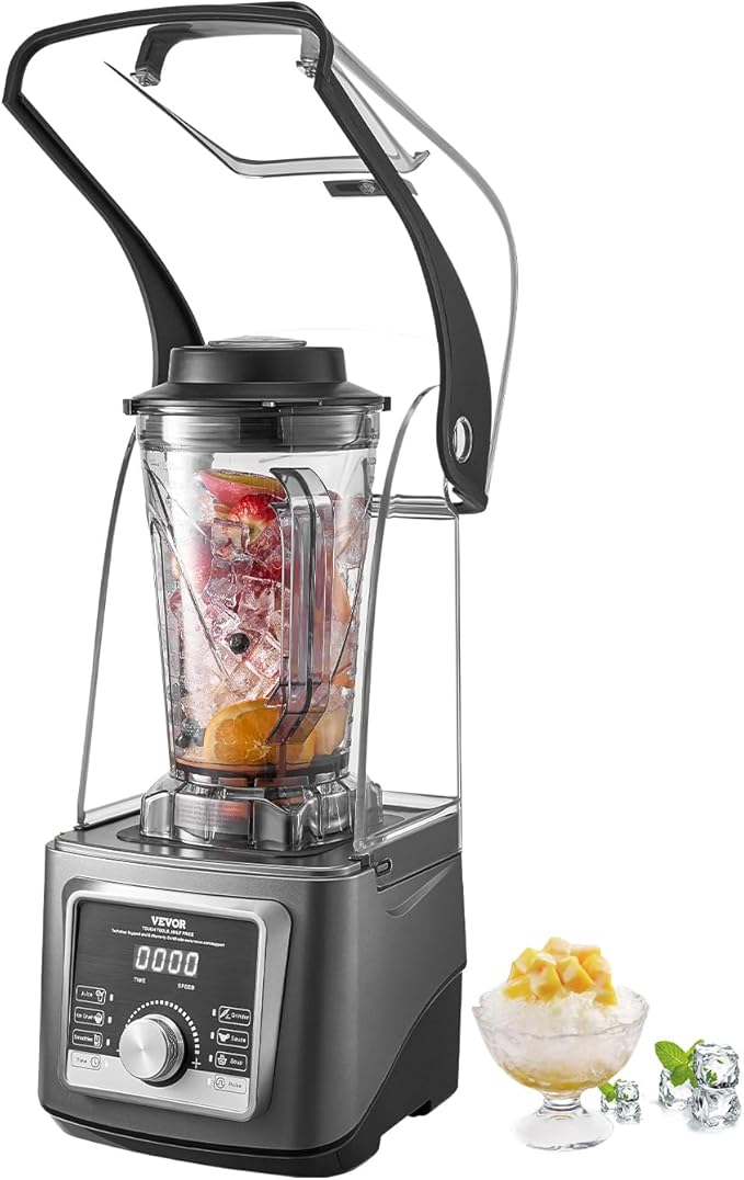 VEVOR Professional Blender for Smoothies 118 oz 1400W with Powerful Motor Multi-Functional Food Processing Blender with Noise Cover for Smoothie/Milkshake/Juice Fits for Kitchen