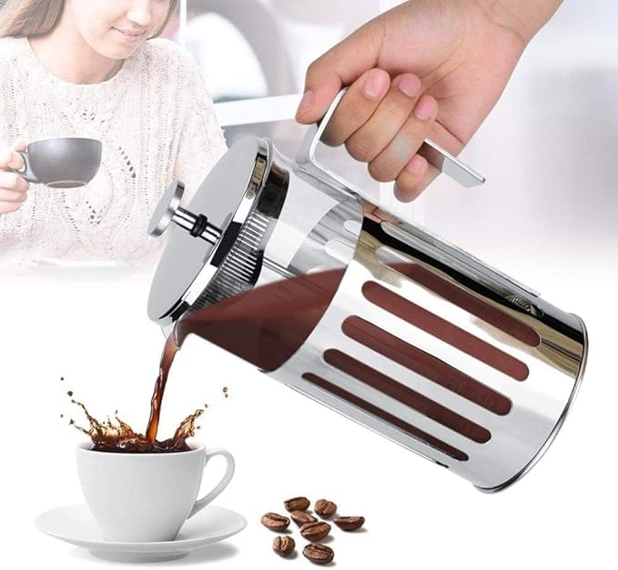French press coffee maker(1000ml)304M stainless steelHigh borosilicate glassFour layer filtration systemno groundsone color(1000ML)