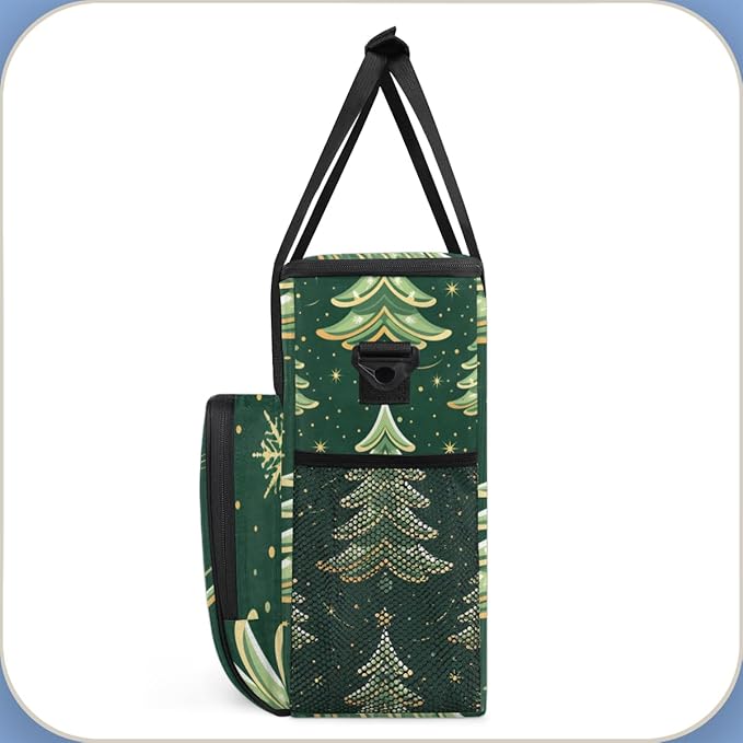 Xmas Tree Christmas Coffee Maker Carrying Bag Portable Travel Storage Tote Bag Compatible with K-Mini or K-Mini Plus Single Serve Coffee Brewer Carrying Case with Multiple Pockets &amp Shoulder Str