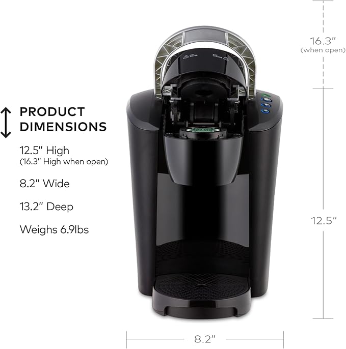 Keurig K-Compact Single-Serve K-Cup Pod Coffee Maker with 3 Brew Sizes Smart Start Feature 36oz Removable Reservoir Black