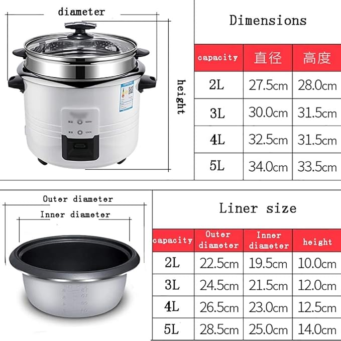 Rice Cooker Home Intelligent Insulation Multi-function Stainless Steel Inner Pot Spoon Steamer And Measuring Cups