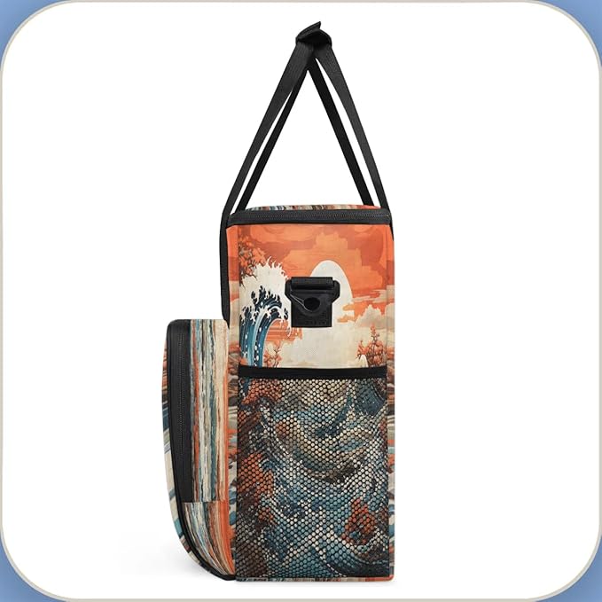 Waves Ocean Sunrise Coffee Maker Carrying Bag for Keurig K-Mini or K-Mini Plus Storage Portable Coffee Maker Travel Bag