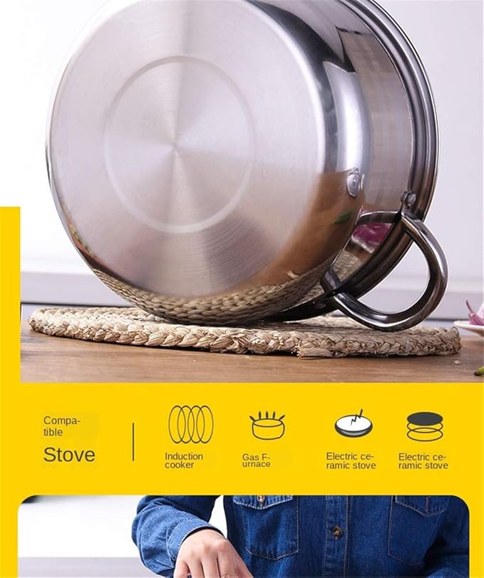 5pcs Cookware Set Stainless Steel Pot Set Soup Pot Cooking Induction Cooker Milk Noodles Stew Pot Kitchen Casserole