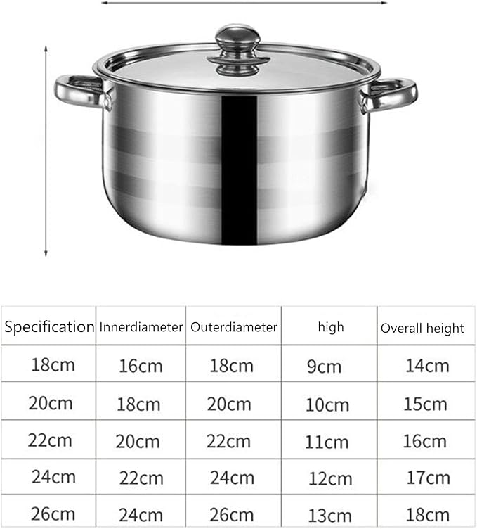 5x Kitchen Cookware Set Soup Pot Easy to Clean Nonstick Portable Sauce Pot Set Kitchen Induction Pot for Kitchen Outdoor Argent Handle