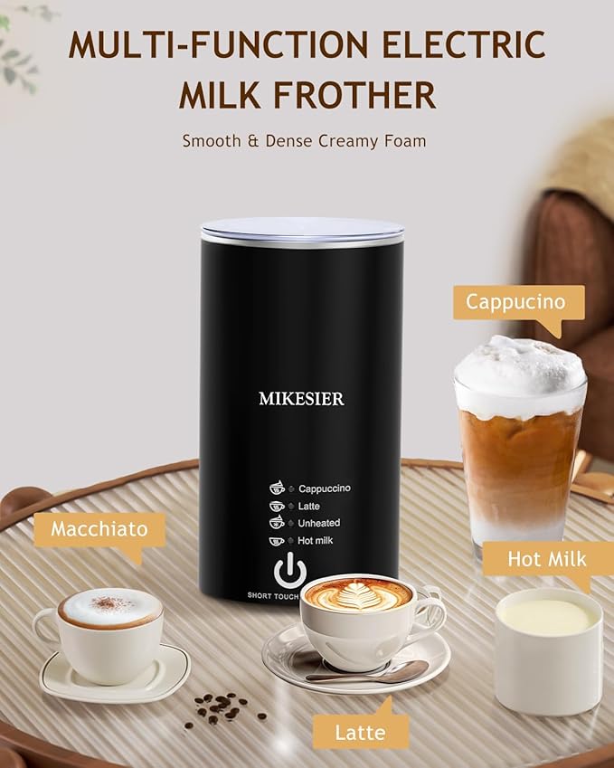 3IN1 Single Serve Coffee Maker with Milk Frother Small Coffee Machine for K Cup &amp Ground 6-14oz Brew Size 28oz Water Tank Adjustable Drip Tray
