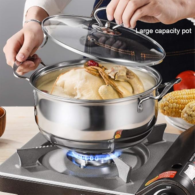 Equip Frying Pan and Saucepan Set 3PieceNon Stick Ceramic CoatingStainless Steel Materialwith Tempered Glass CoverFrying PanSoup PotWokEasy to Clean Cookware