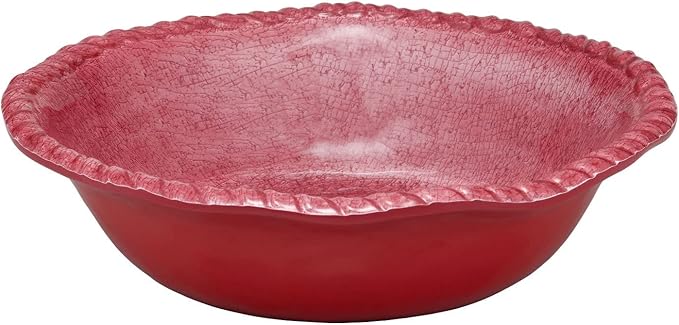 UPware 12 Piece Rope Melamine Dinnerware Sets Outdoor Dishes Set Plates and Bowls Sets Service for 4 Red