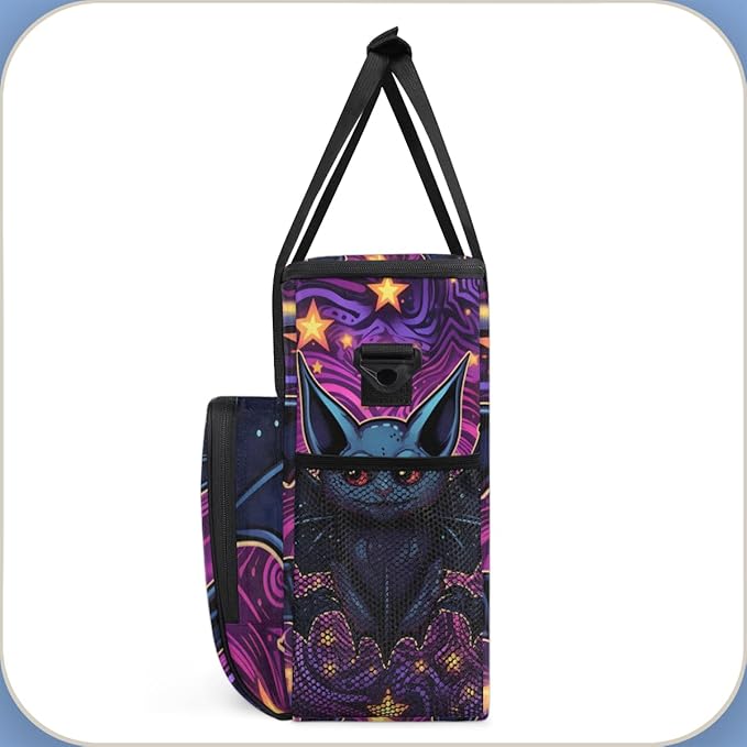 Halloween Bat Coffee Maker Carrying Bag Cute Bat Travel Storage Bag Compatible with K-Mini or K-Mini Plus Single Serve Coffee Brewer Carrying Case with Multiple Pockets &amp Shoulder Strap