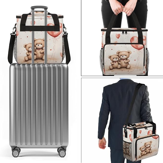 Love Bear Coffee Maker Carrying Bag Portable Travel Storage Tote Bag Compatible with K-Mini or K-Mini Plus Single Serve Coffee Brewer Carrying Case with Multiple Pockets &amp Shoulder Strap