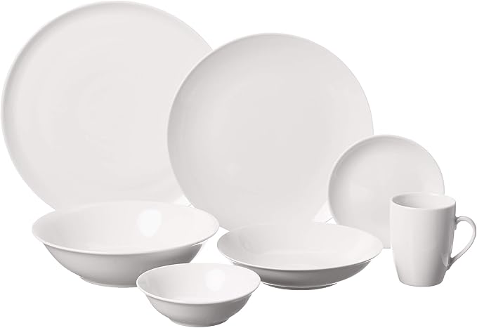10 Strawberry Street 52 Pc Coupe Dinnerware Set Service for 8 WhiteSM-5200-CP-W