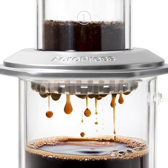 AeroPress Premium Coffee Press Glass Stainless Steel &amp Aluminum Coffee Maker All-in-One French Press Pour-Over &amp Espresso Style Manual Brewer 2 Min Brew for Less Bitterness More Flavor